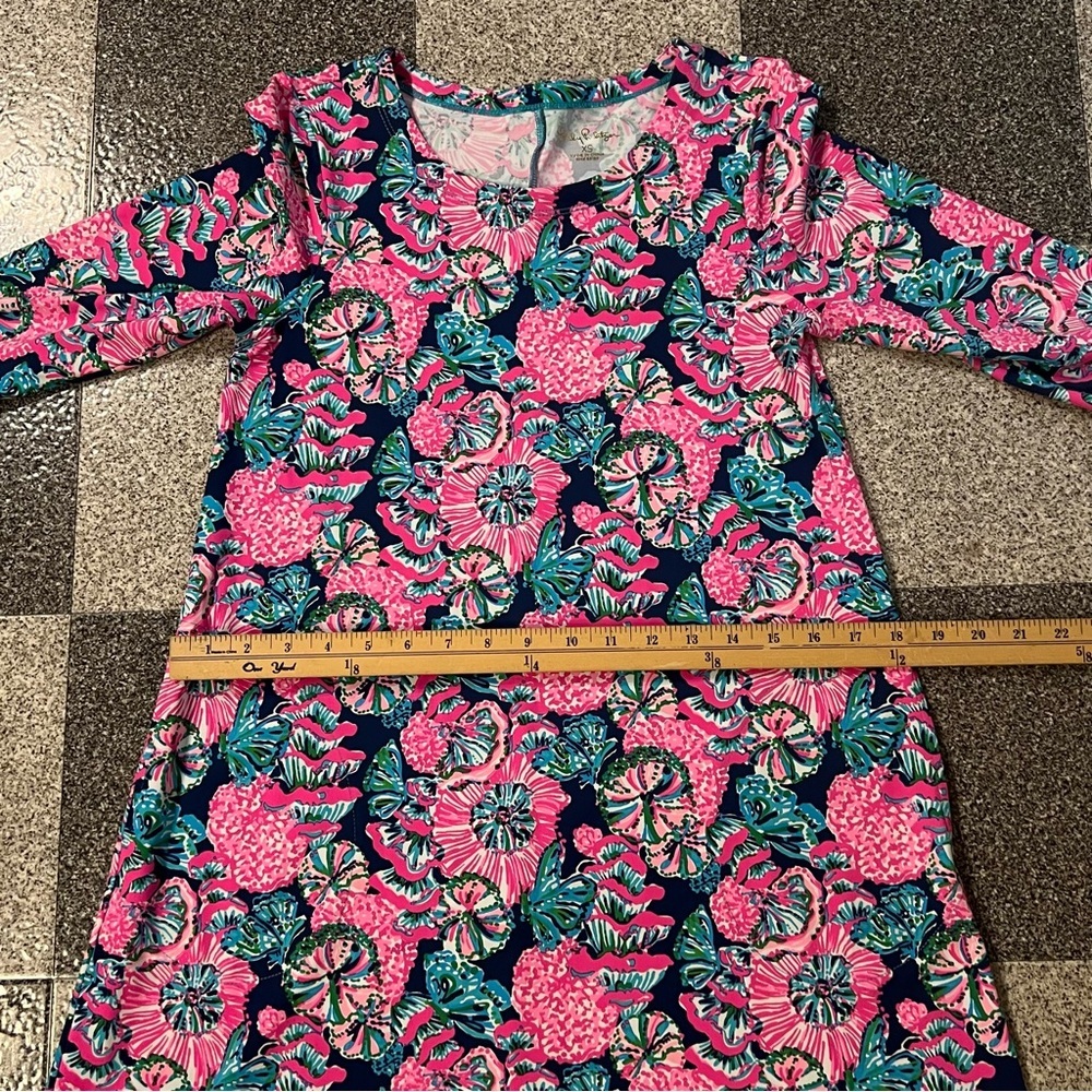Lilly Pulitzer Solia UPF+50 Dress- Oyster Bay Navy Shroom With a View XS - Picture 5 of 12